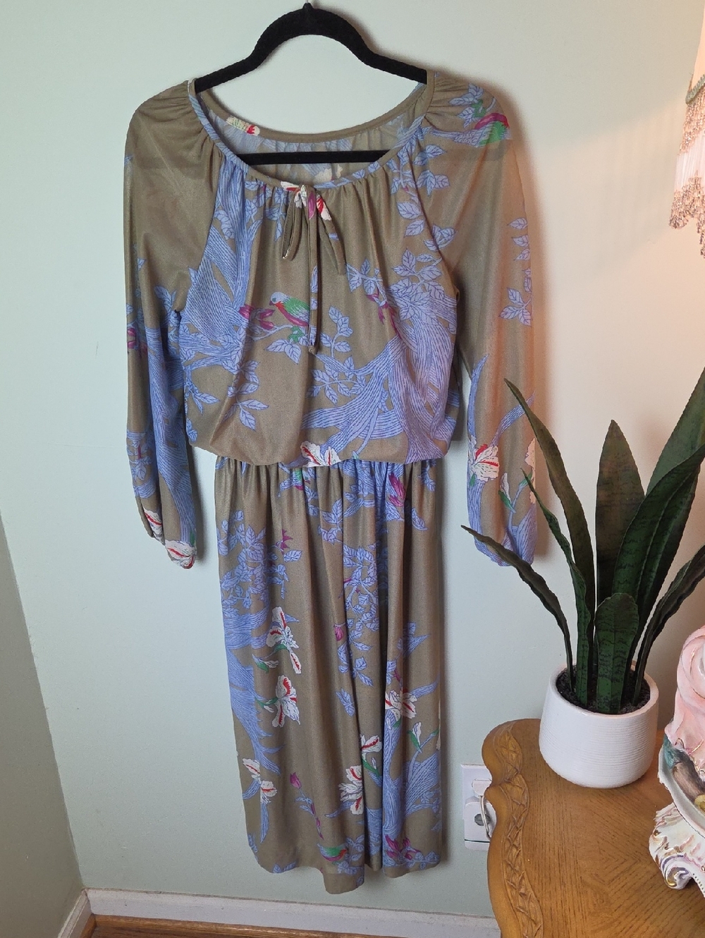 60s Toni Todd Bird Floral Dress